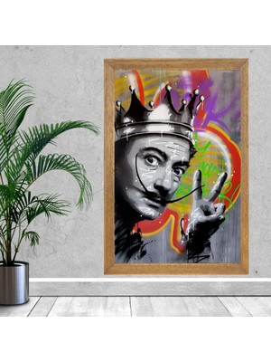 Lioncraft Kral Salvador Dali Tablo, Wallpaper, Duvar Tablosu, Çerçeveli Cam Tablo 50X70CM