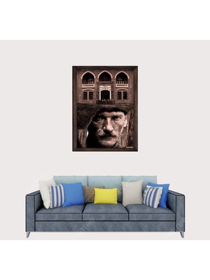 Lioncraft Türkçü, Mustafa Kemal Atatürk , Türk, Çerçeveli Cam Duvar Tablosu 50X70 cm SP12