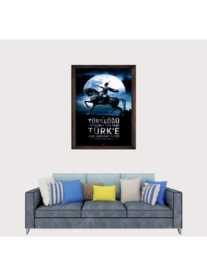 Lioncraft Türkçü, Başbuğ Emir Timur Çerçeveli Cam Duvar Tablosu 40X60 cm