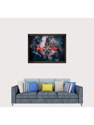 Lioncraft Türkçü, Türk, Kurt, Çerçeveli Cam Duvar Tablosu 40X60 cm