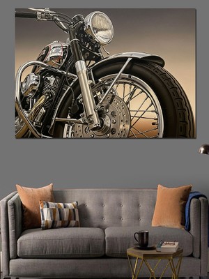 Karizma Tablo Klasik Harley Davidson Motor Dekoratif Kanvas - Mdf Ahşap Tablo