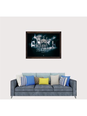 Lioncraft Türkçü, Mustafa Kemal Atatürk Sözü , Türk, Çerçeveli Cam Duvar Tablosu 40X60 cm SP17