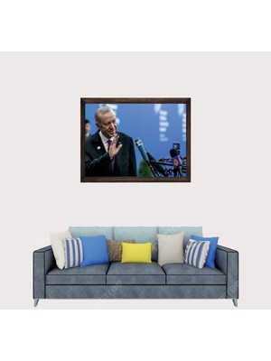 Lioncraft Cumhurbaşkanımız Recep Tayyip Erdoğan, Çerçeveli Cam Duvar Tablosu 50X70 cm Sp7