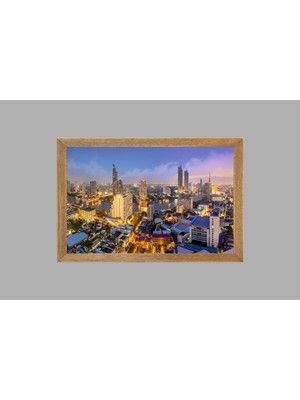 Lioncraft New York Şehir Manzaralı Tablo, Çerçeveli Cam Tablo 50X70 cm