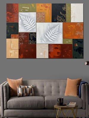 Karizma Tablo Kare Mozaik Soyut Desenler Dekoratif Kanvas - Mdf Ahşap Tablo