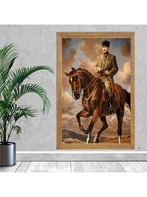 Lioncraft Mustafa Kemal Atatürk Tablo, Çerçeveli Cam Tablo 50X70 cm