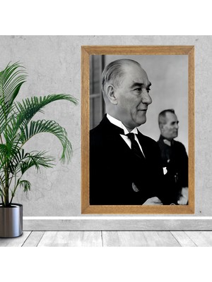 Lioncraft Mustafa Kemal Atatürk Tablo, Çerçeveli Cam Tablo 50X70 cm