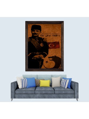 Lioncraft Osmanlı Ittihatçılık Enver Paşa 1 Çerçeveli Duvar Tablosu 50X70 cm