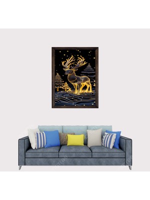 Lioncraft Geyik Wallpaper Çerçeveli Duvar Tablosu 50X70 cm