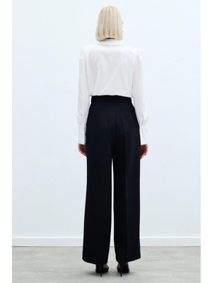 Sateen Cepli Klasik Pantolon - Siyah