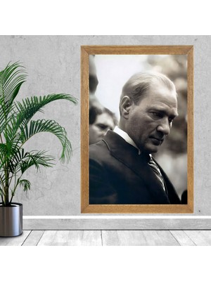 Lioncraft Mustafa Kemal Atatürk Tablo, Çerçeveli Cam Tablo 40X60 cm