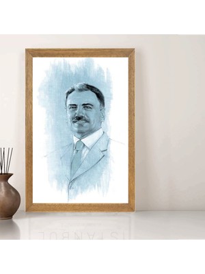 Lioncraft Muhsin Yazıcıoğlu Tablo, Wallpaper, Duvar Tablosu, Çerçeveli Cam Tablo 40X60CM