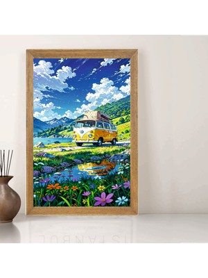 Lioncraft Doğa Manzaralı Wosvos Tablo, Wallpaper, Duvar Tablosu, Çerçeveli Cam Tablo 40X60CM