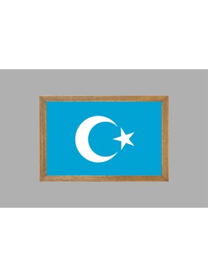 Lioncraft Göktürk Devleti Bayrağı Tablo, Çerçeveli Cam Tablo 40X60 cm