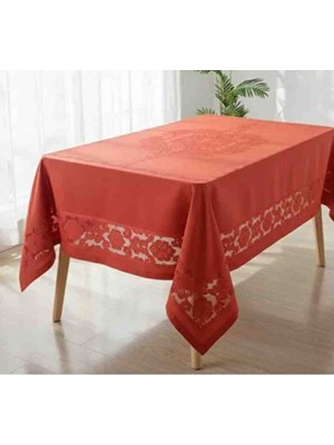 Zeynoceyiz Jumbo Jakarlı Leke Tutmaz Su Geçirmez Masa Örtüsü (160X220CM) Kırmızı