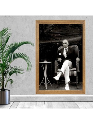 Lioncraft Mustafa Kemal Atatürk Tablo, Çerçeveli Cam Tablo 50X70 cm