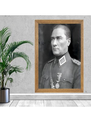 Lioncraft Mustafa Kemal Atatürk Tablo, Çerçeveli Cam Tablo 50X70 cm