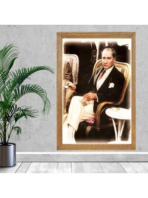 Lioncraft Mustafa Kemal Atatürk Tablo, Çerçeveli Cam Tablo 50X70 cm