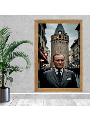 Lioncraft Mustafa Kemal Atatürk Tablo, Çerçeveli Cam Tablo 40X60 cm