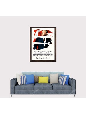 Lioncraft Atatürk Sözleri Çerçeveli Duvar Tablosu 50X70 cm