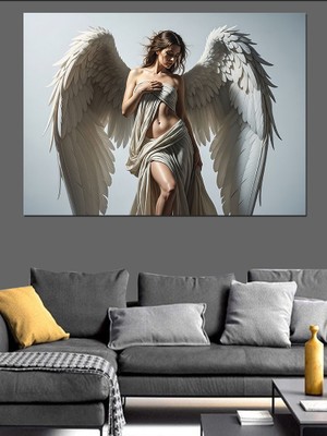 Karizma Tablo Melek Kanatları Gökyüzü Dekoratif Kanvas - Mdf Ahşap Tablo