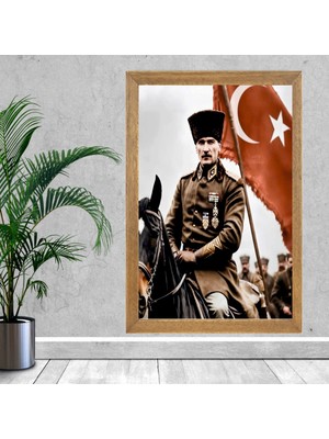 Lioncraft Mustafa Kemal Atatürk Tablo, Çerçeveli Cam Tablo 50X70 cm