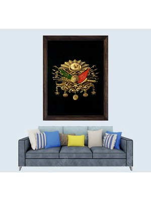 Lioncraft Osmanlı Imparatorluğu Arması Çerçeveli Duvar Tablosu 40X60 cm