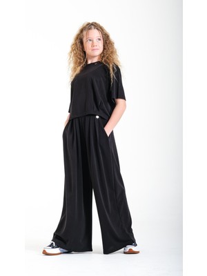 Loco Loco Oversize Kız Pantolon - Siyah