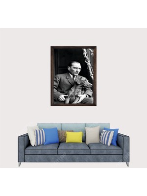 Lioncraft Türkçü, Mustafa Kemal Atatürk , Türk, Çerçeveli Cam Duvar Tablosu 50X70 cm Sp5