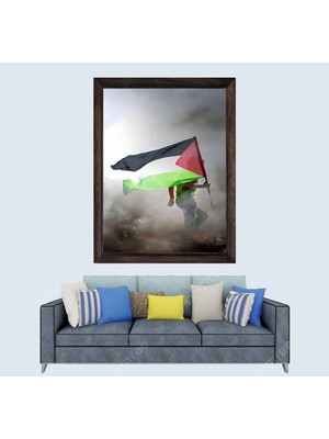 Lioncraft Filistin Bayrağı Çerçeveli Duvar Tablosu 40X60 cm