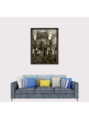 Lioncraft Chp Cumhuriyet Halk Partisi Çerçeveli Duvar Tablosu 40X60 cm