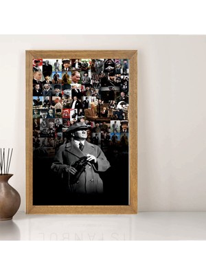 Lioncraft Mustafa Kemal Atatürk Tablo, Çerçeveli Cam Tablo 40X60 cm
