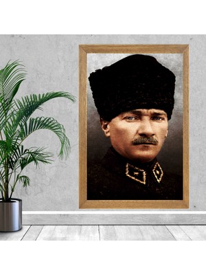 Lioncraft Mustafa Kemal Atatürk Tablo, Çerçeveli Cam Tablo 40X60 cm