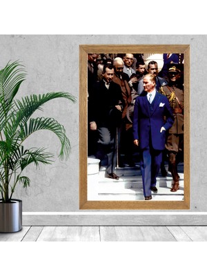 Lioncraft Mustafa Kemal Atatürk Tablo, Çerçeveli Cam Tablo 40X60 cm