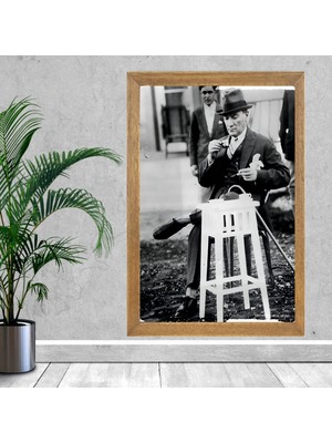 Lioncraft Mustafa Kemal Atatürk Tablo, Çerçeveli Cam Tablo 40X60 cm