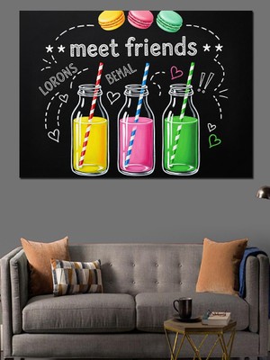 Karizma Tablo Şişeler Renkli Gazlı Içecekler Dekoratif Kanvas - Mdf Ahşap Tablo