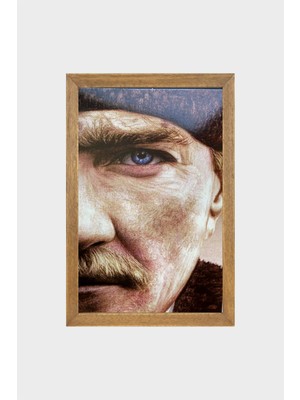 Lioncraft Ulu Önder Mustafa Kemal Atatürk Portresi, Çerçeveli Cam Tablo 50X70 cm