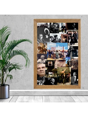 Lioncraft Mustafa Kemal Atatürk Tablo, Çerçeveli Cam Tablo 50X70 cm