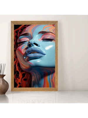 Lioncraft Kadın Tablo, Wallpaper, Duvar Tablosu, Çerçeveli Cam Tablo 50X70CM
