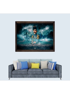 Lioncraft Osmanlı, Enver Paşa, Ittihatçılık Ölmez, Çerçeveli Cam Duvar Tablosu 40X60 cm  Sp6