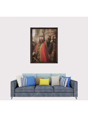 Lioncraft Osmanlı Yapay Zekay Fatih Sultan Mehmet Han Çerçeveli Duvar Tablosu 40X60 cm