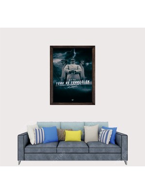 Lioncraft Türkçü, Mustafa Kemal Atatürk , Türk, Çerçeveli Cam Duvar Tablosu 50X70 cm SP16