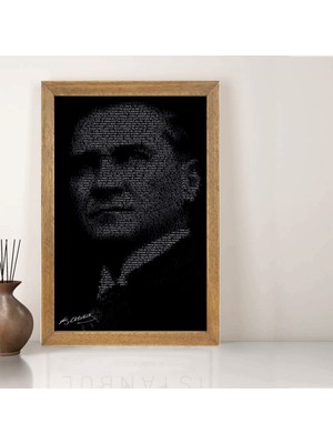 Lioncraft Mustafa Kemal Atatürk Tablo, Çerçeveli Cam Tablo 50X70 cm