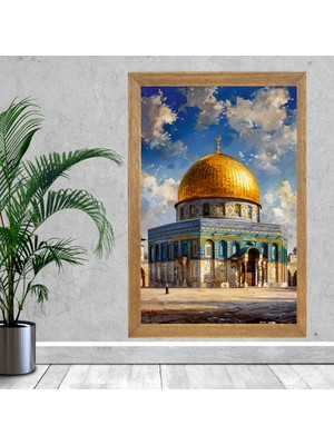 Lioncraft Filistin Mescidi Aksa Tablo, Wallpaper, Dini, Duvar Tablosu, Çerçeveli Cam Tablo 50X70CM