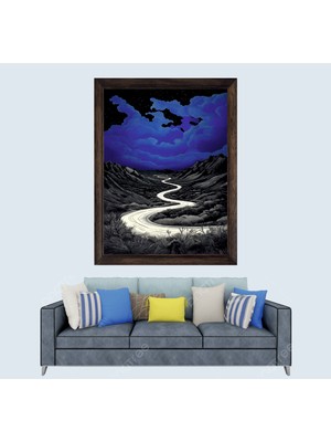 Lioncraft Gece Manzarası 1 Çerçeveli Duvar Tablosu 40X60 cm