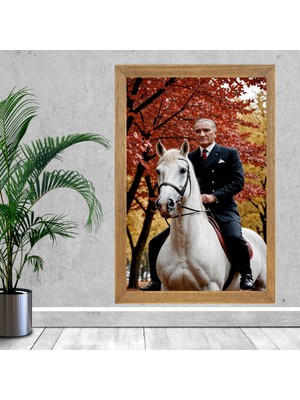 Lioncraft Mustafa Kemal Atatürk Tablo, Çerçeveli Cam Tablo 50X70 cm