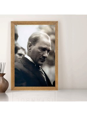Lioncraft Mustafa Kemal Atatürk Tablo, Çerçeveli Cam Tablo 50X70 cm