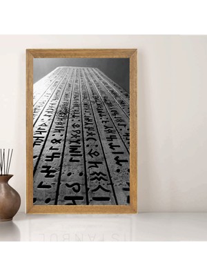 Lioncraft Türkçü Orhun Anıtları Tablo, Wallpaper, Duvar Tablosu, Çerçeveli Cam Tablo 50X70CM