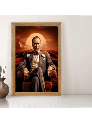 Lioncraft Mustafa Kemal Atatürk Tablo, Çerçeveli Cam Tablo 50X70 cm