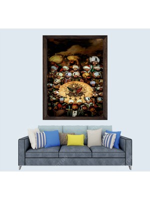 Lioncraft Osmanlı Padişahları Serisi, Çerçeveli Cam Duvar Tablosu 50X70 cm